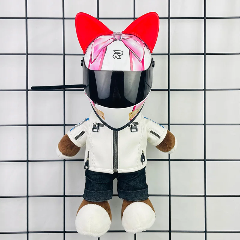 

Motorcycle bear helmet doll cycling decoration boys and girls gift backpack pendant mini helmet