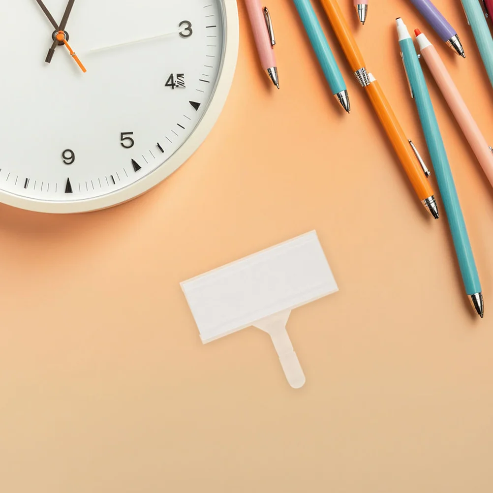 Clip porta etichette per scaffali in filo metallico da 50 pezzi Porta cartellini del prezzo riutilizzabili trasparenti per display del cartello del negozio di magazzino al dettaglio del supermercato