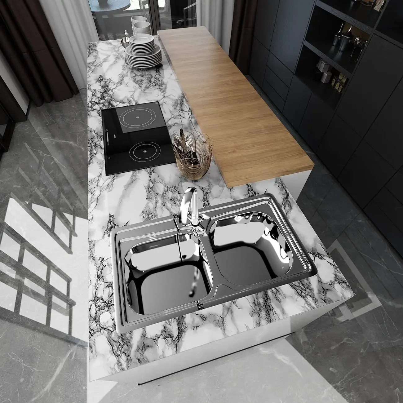 Marble Vinyl Self Adhesive Wallpaper for Bathroom Kitchen Cupboard Table Wall Contact Paper PVC Waterproof Wall Stickers