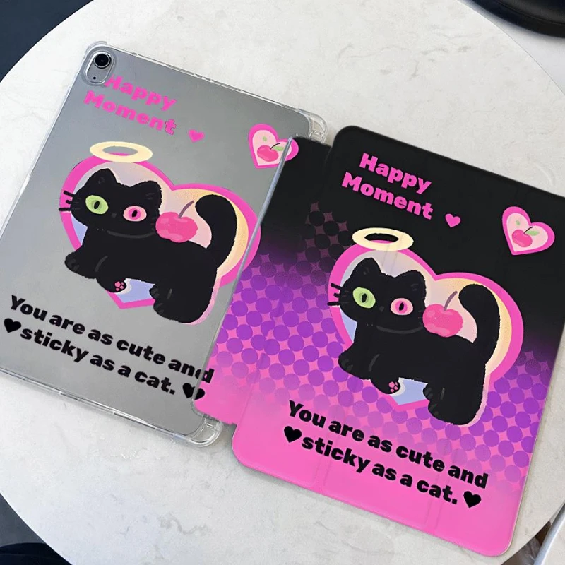 Cute Black Cat Ipad Case for IPad 5th 6th 7th 8th 9th Gen Case IPad Pro 11 12.9 Mini 6 8.3 Inch 10.5 10.9 11 Air 3/4/5/6 Cover