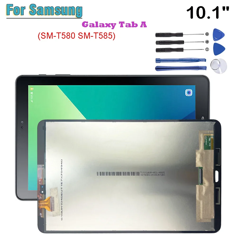 para samsung galaxy tab a 101 sm t580 sm t585 t580 t585 display lcd tela de toque digitador assembleia vidro reparacao novo 01