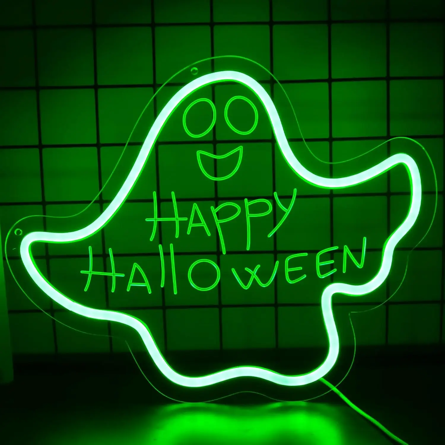 

Счастливый Хэллоуин Неоновая Вывеска USB Ghos Светодиодный Неоновый Свет для Человека Пещера Спальня Хэллоуин Вечеринка Домашняя Игровая Комната Украшение Окна Подарок