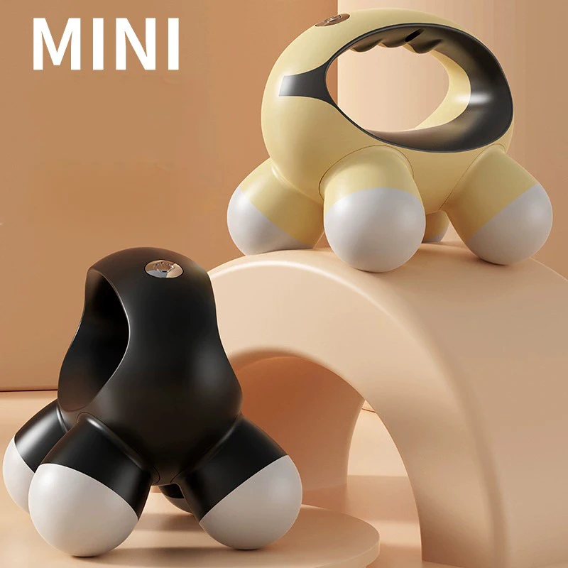 Electric Massager, Portable Mini 4-Node Design for Deep Muscle Relaxation on Neck, Waist & Body, Handheld Tool