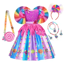 Meisjes Snoep Zoete Lollipop Jurk Kleine Kinderen Verjaardag Carnaval Party Kostuum Fancy Regenboog Tutu Kinderen Bruiloft Kleding