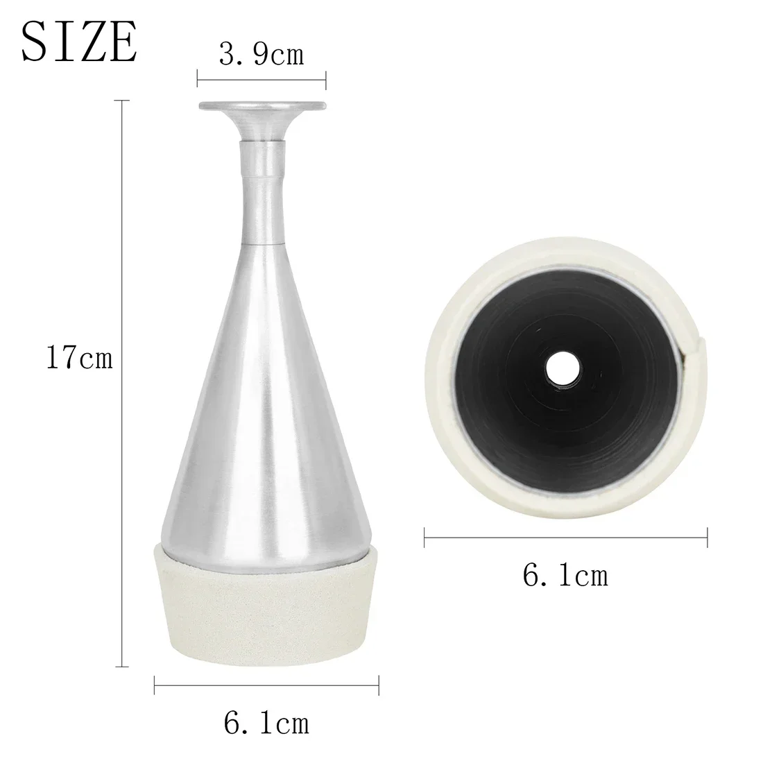 القرن أضعاف كاتم الصوت الألومنيوم واضح الصوت الملطف جيد محكم فضي اللون القرن الخمار أدوات الرياح القرن التبعي #2