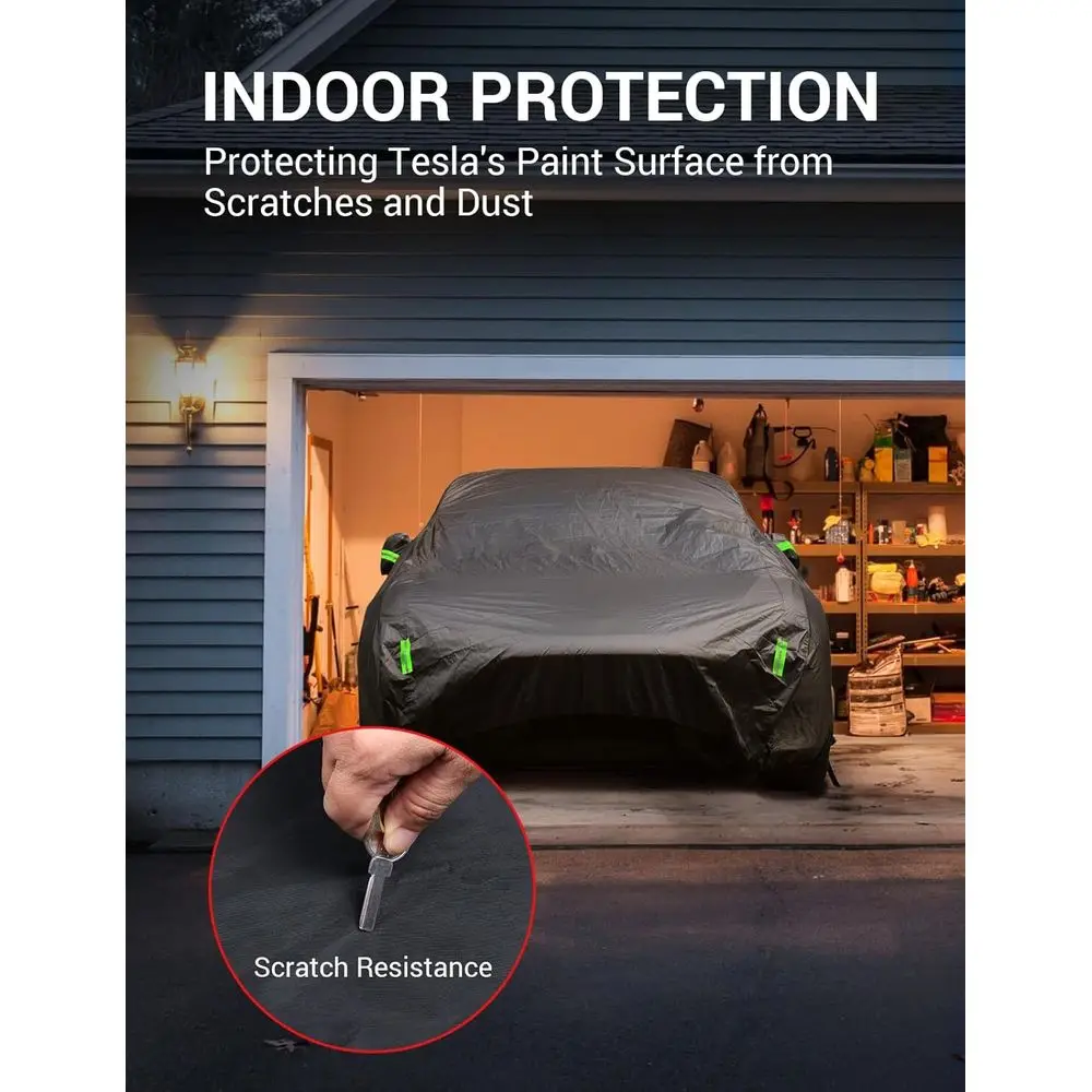 2026 Upgrade Tesla Car Cover for Model X Model X Plaid All-Weather Waterproof UV Protection Full Exterior Accessories Proprietar