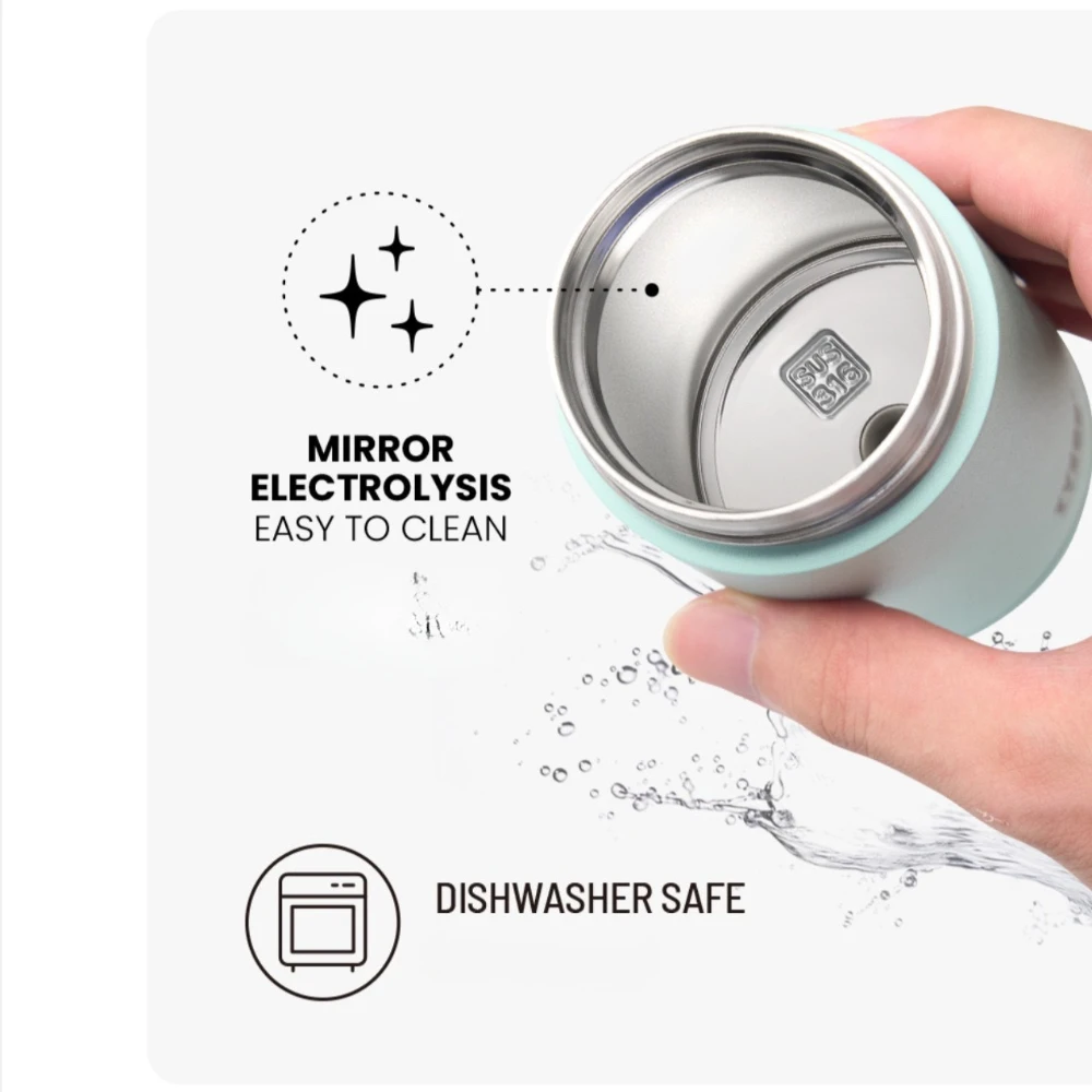 Tyeso المحمولة الإفطار كوب 316 الفولاذ المقاوم للصدأ الحرارية معزول الغذاء جرة علب الاغذية مكتب وجبات فراغ قوارير درينكوير