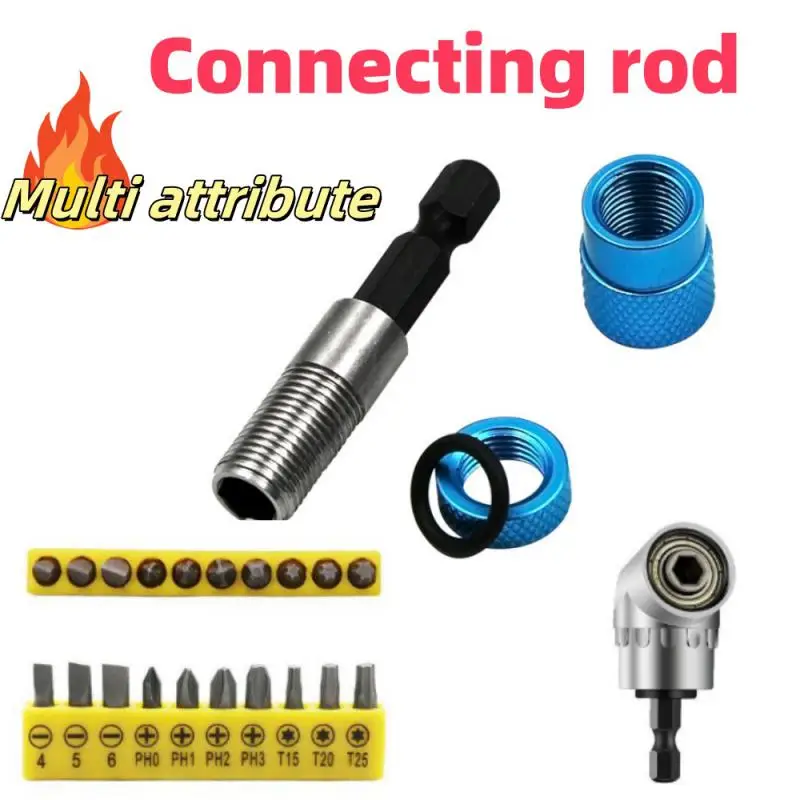 60mm Adjustable 1/4'' Hex Shank Magnetic Type Long Screwdriver Flexible Bit Extension Holder Limit Drywall Screw BiT Tip