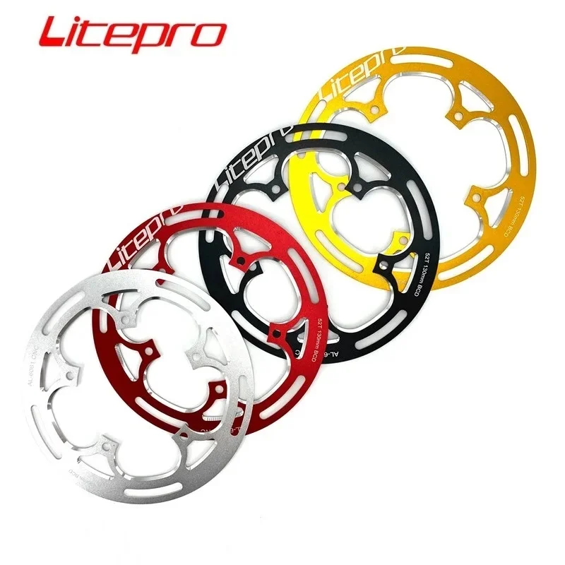 Litepro Faltbares Fahrrad 130BCD Kettenblattschutz 54T 52T Kettenrad-Schutzabdeckung Kettenschutz aus Aluminiumlegierung