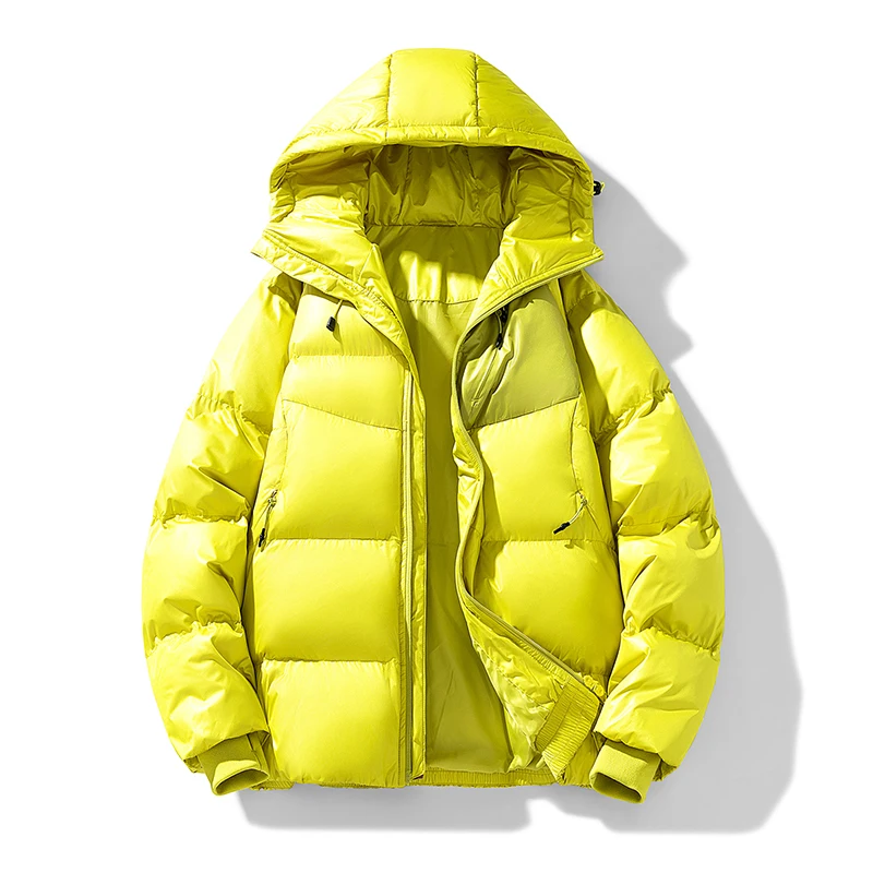 

Autumn Winter Hooded Parkas Men Solid Warm Sports Waterproof Coat Male Fashion Casual Parka Outwear Couple Loose Hooded Jackets