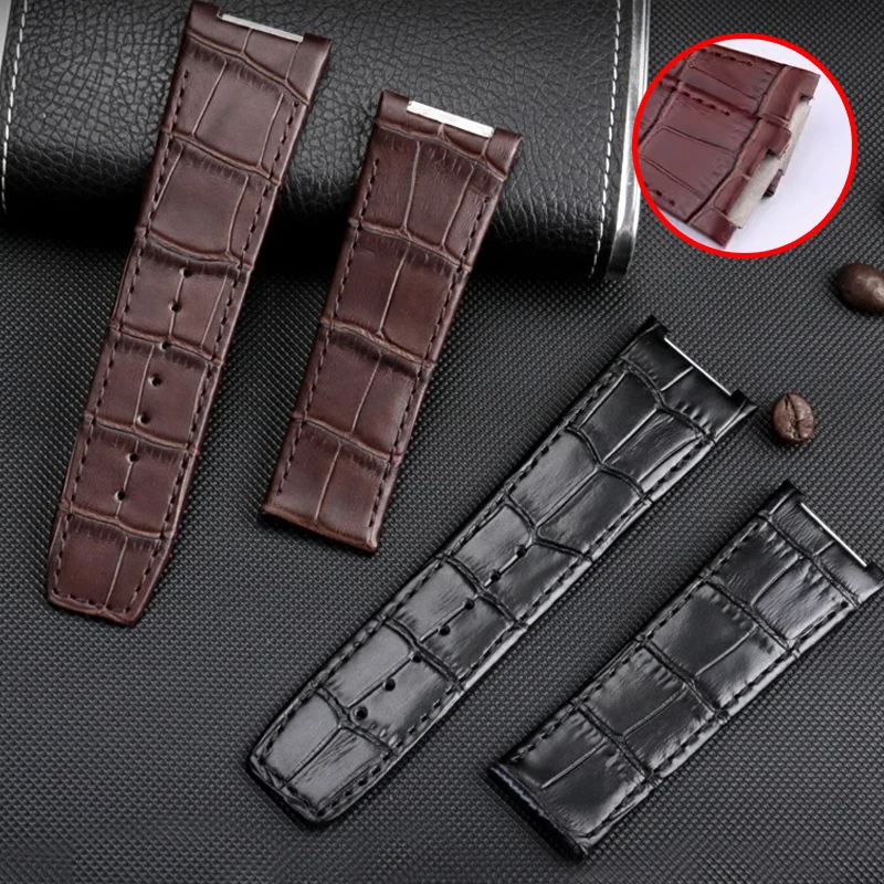 

For Ferragamo Men's Leather Waterproof Rubber Bottom Watch Chain Sport Three Eye F-80 F80 F 80 Series Concave Watch Accessories