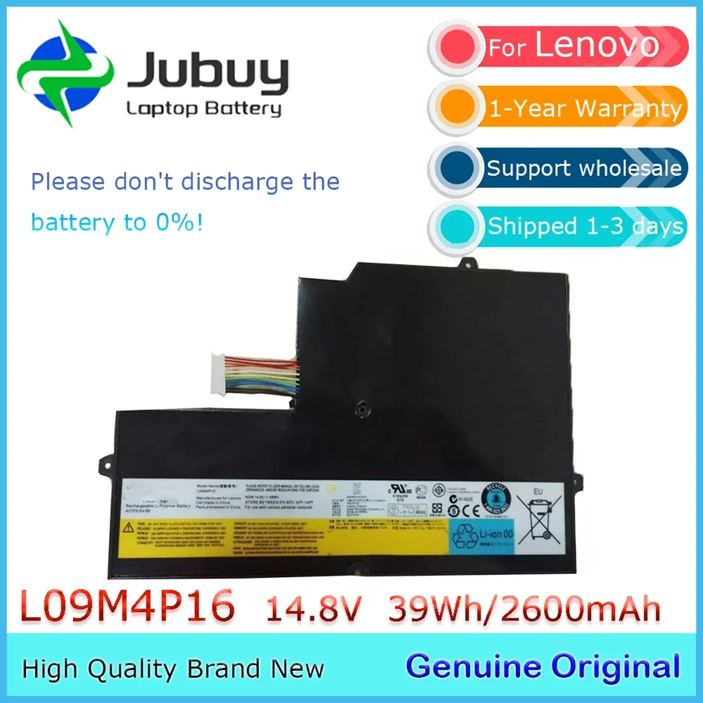 

Оригинальный аккумулятор для ноутбука 14,8 В 39 Втч L09M4P16 для Lenovo IdeaPad U260 0876-3AU 0876-3BU U260-087622G U260-2850 57Y6601