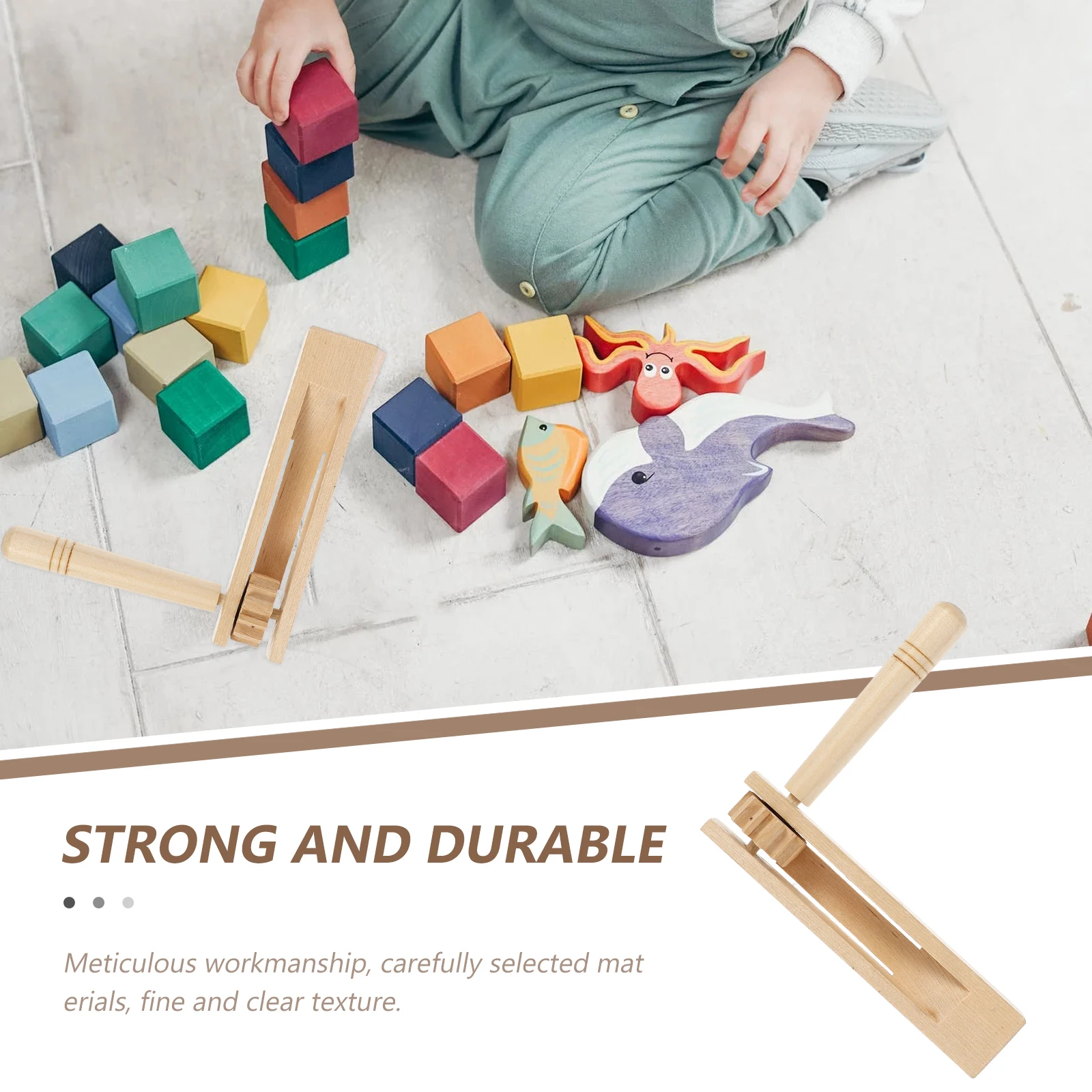 

Wooden Ratchet Noise Maker Kids Educational Music High-Quality Wood Compact Safe Musical Instrument For Children Lovely Design