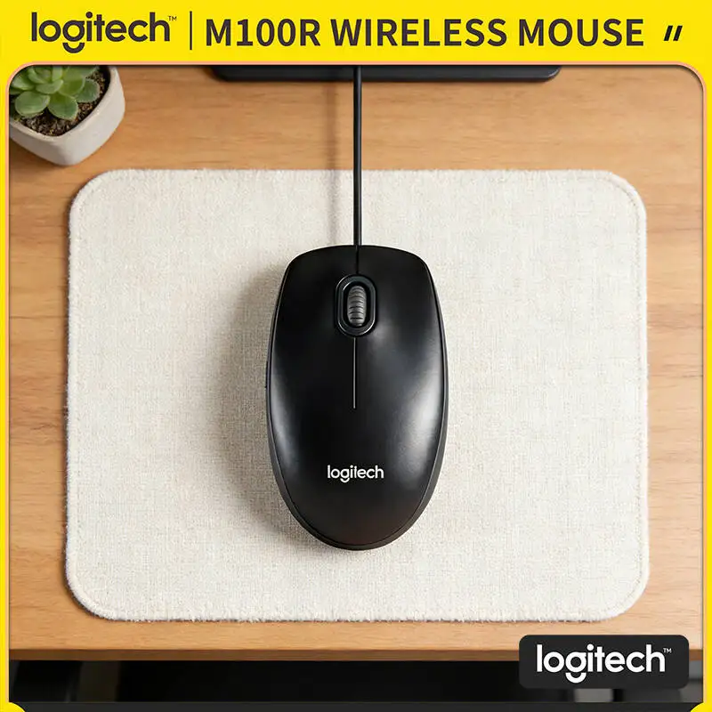 

Проводная USB-мышь Logitech M100R, 1000 DPI, эргономичный дизайн, 3 кнопки, прокрутка, кабель 1,8 м, для Windows, Mac, Linux, настольных ПК и ноутбуков