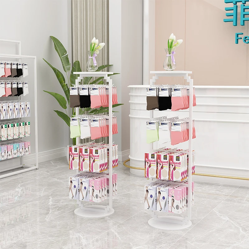 Socken Regal Display Rack Shop vom Boden bis zur Decke Insel Rack Unterwäsche Strümpfe Boxed Display Rack multifunktionale Schmuck