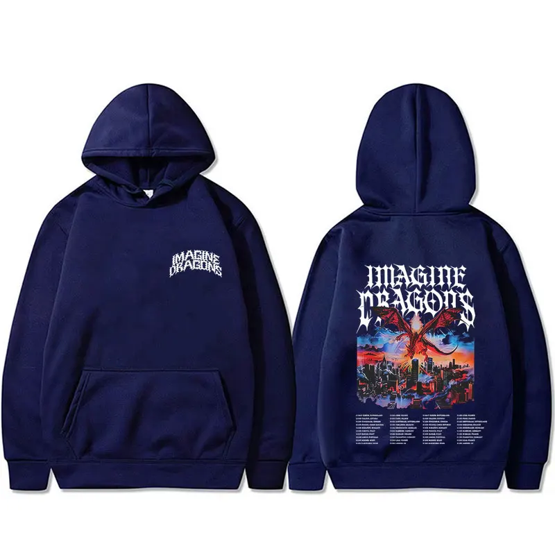 Imagine Dragons Band Loom World Tour 2025 Hoodie Men Women Rock Punk Gothic Streetwear Male Casual Oversized Pullover Hoodies