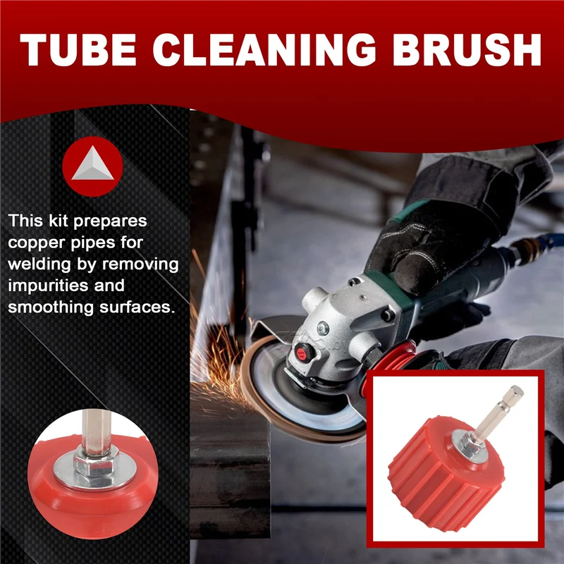 منظف أنابيب النحاس ABGR 1/2 بوصة 3/4 بوصة 1 بوصة، منظف الأنابيب النحاسية للحفر، فرشاة تنظيف أنبوب عرافة 1/4 بوصة