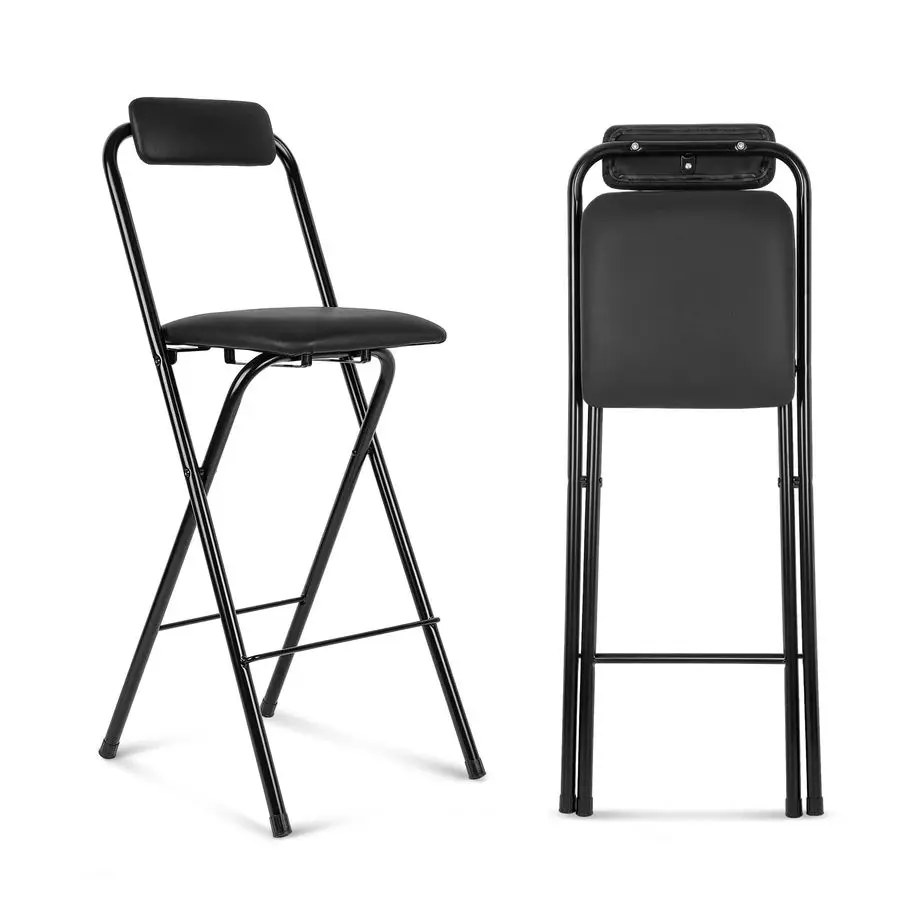 

Складной барный стул со спинкой, портативный, с кожаным сиденьем для барной стойки
