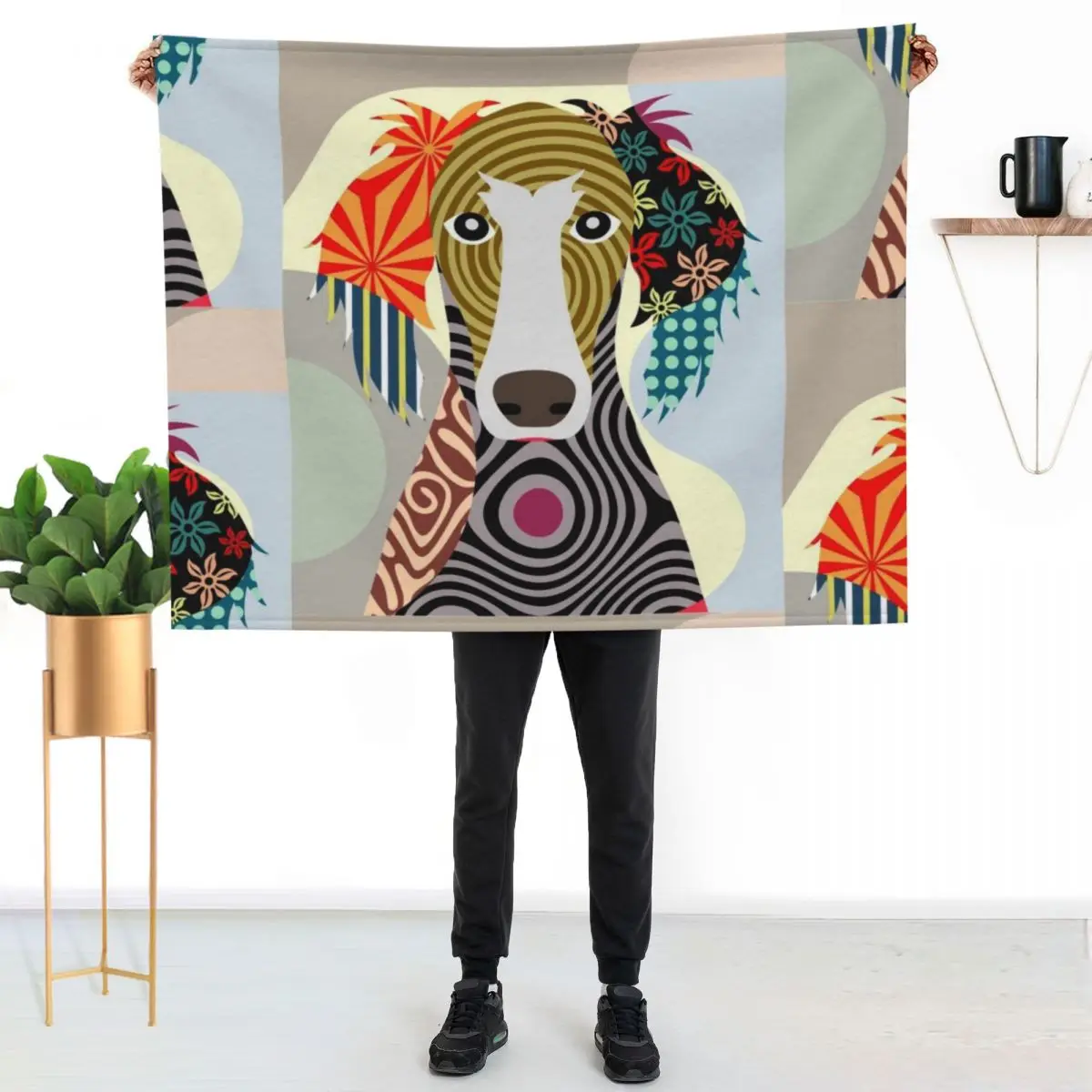 Saluki Throw Blanket Plush Baby Kid'S Beach christmas gifts Designers Blankets