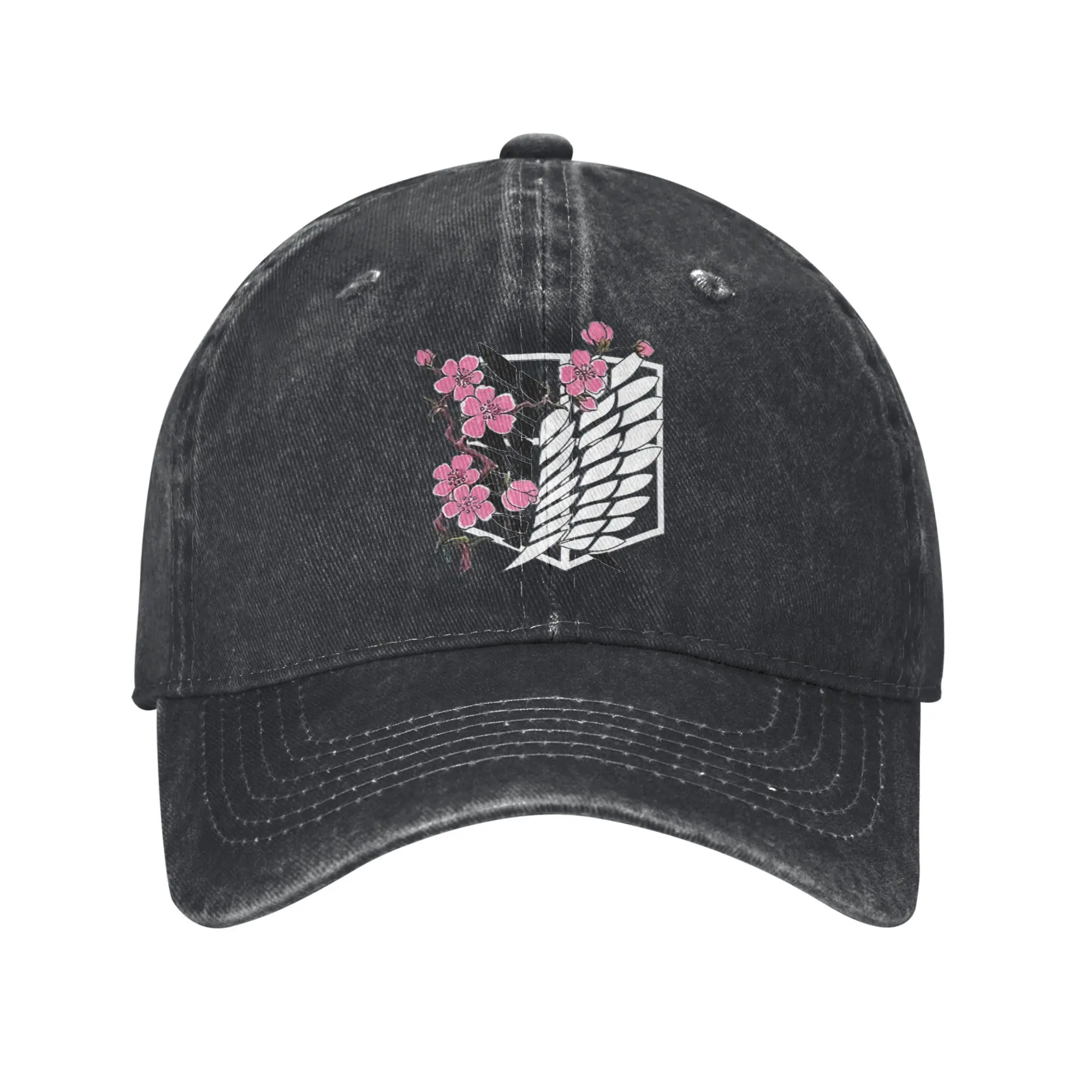 Gorras de Béisbol Unisex de Anime Ataque a los Titanes, Gorras de Mezclilla Desgastadas, Gorra de Golf Vintage, Gorra Snapback Suave Sin Estructura