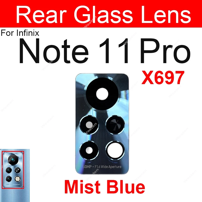 عدسة زجاجية خلفية لهاتف انفينيكس نوت 10 برو NFC نوت 11 برو الكاميرا الخلفية زجاج عدسة الغراء ملصق إصلاح