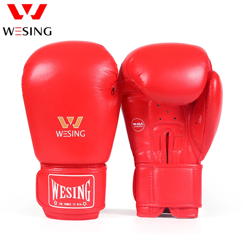 Wesing IBA Approved Boxing Gloves for Competition Microfiber Boxing Gloves Blue Red 10oz 12oz