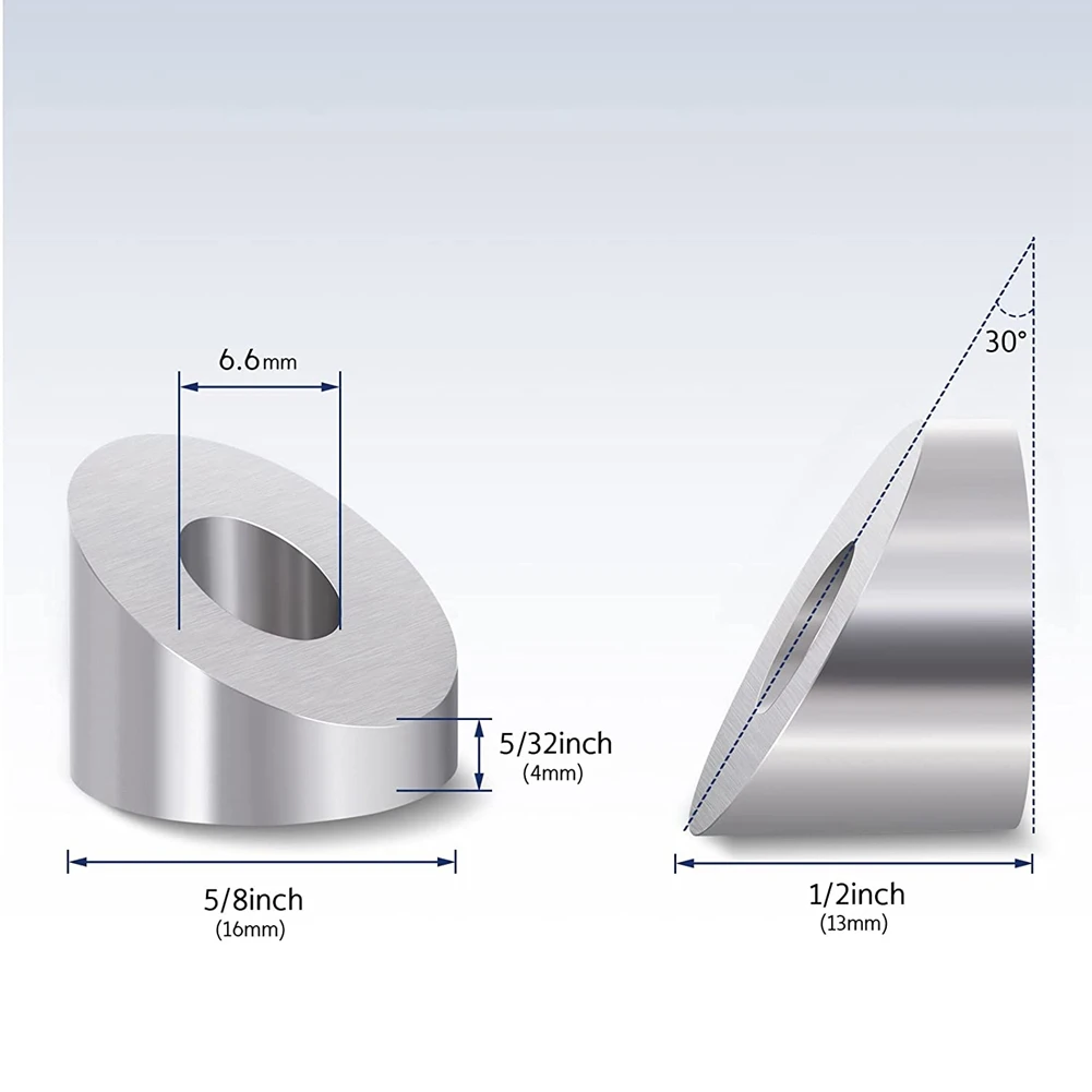 10 упаковок, угловая скошенная шайба из нержавеющей стали, 30 градусов, шайба 1/4 дюйма/6,6 мм, 30 градусов для комплекта кабельных перил
