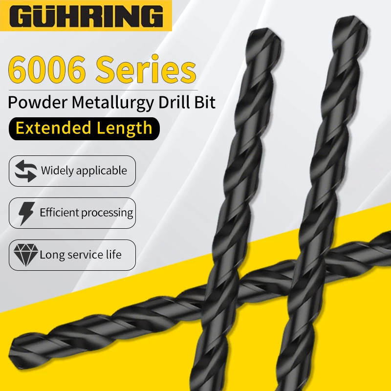

Немецкое сверло GUHRING Cobalt-led 2,0-7,0 мм, удлиненное сверло из высокоскоростной стали 6006, порошковая металлургия