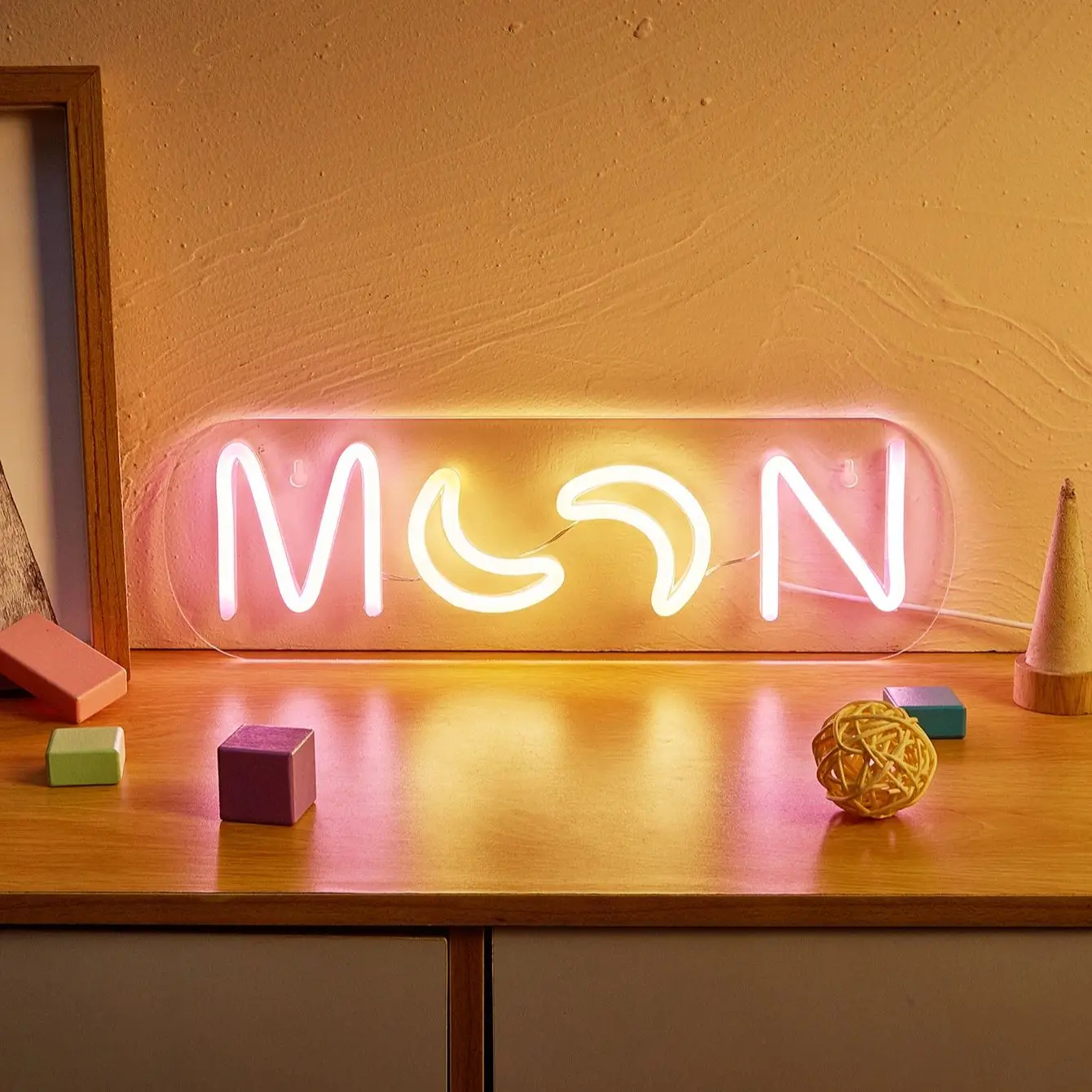 تشي شراء LED النيون القمر USB بالطاقة النيون علامات ضوء الليل ثلاثية الأبعاد جدار الفن غرفة نوم غرفة المعيشة مصباح ديكور علامات