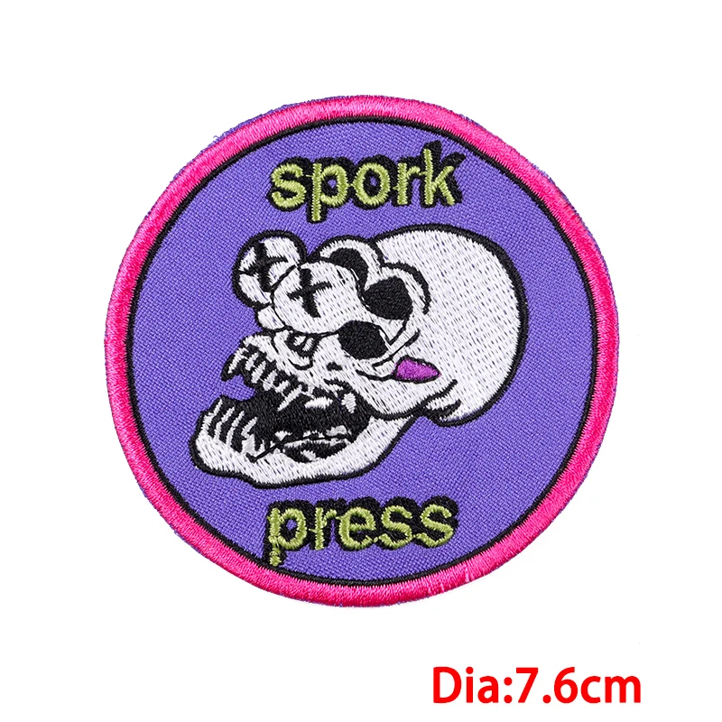 Purple Patch Iron On Patches On Clothes Cartoon Applique Embroidered Patches For Clothing Stickers Badges For Clothes DIY Badges