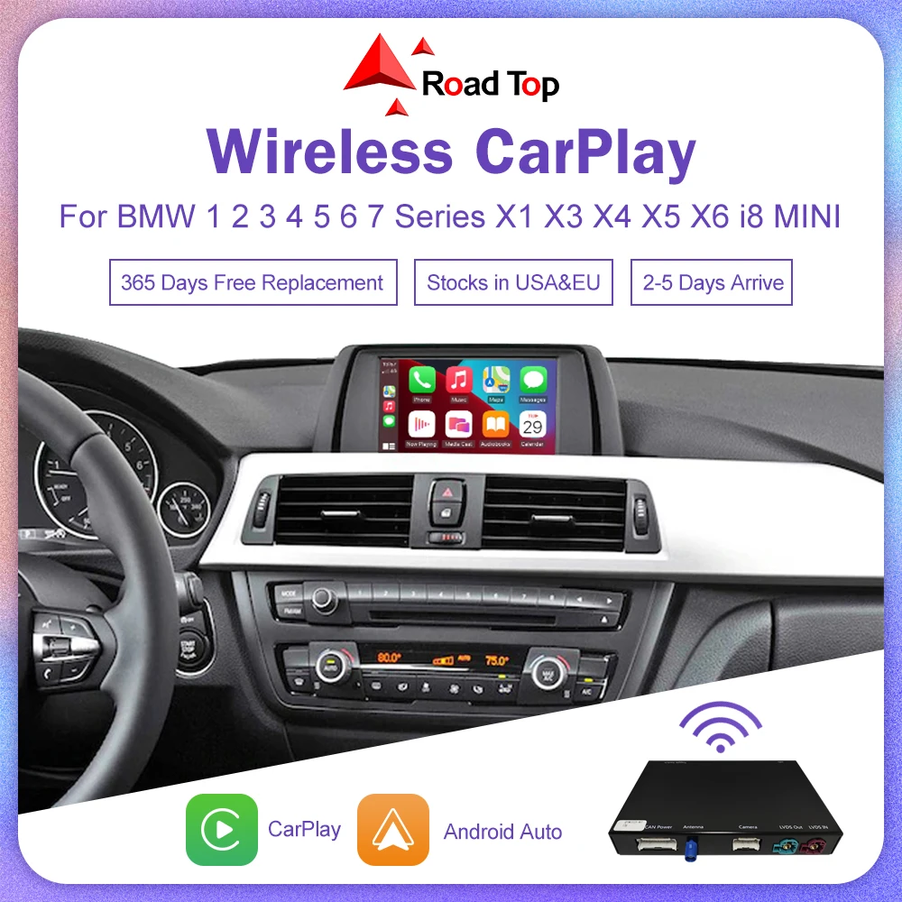 Wireless CarPlay for BMW 1 2 3 4 5 6 7 Series X1 X2 X3 X4 X5 X6 MINI F56 F15 F16 F25 F26 F48 F10 F1 F22 F20 F30 F32 F36 NBT,EVO