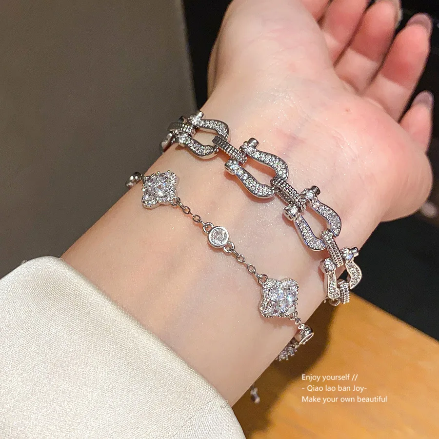 

Роскошный повседневный хрустальный браслет, регулируемая манжета с кубическим цирконием, минималистичные винтажные украшения для женщин