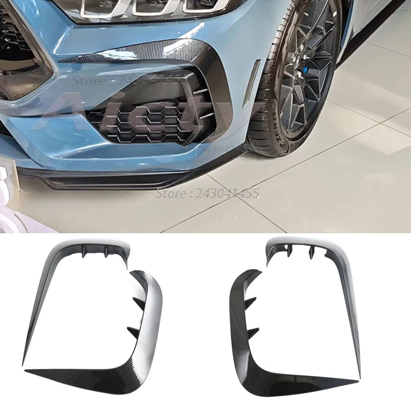 Für Ford Mustang 2024 2025, ABS Carbon Fiber Front Bumper Splitter Seite Spoiler Air Vent Wind Messer Körper Kits Zubehör