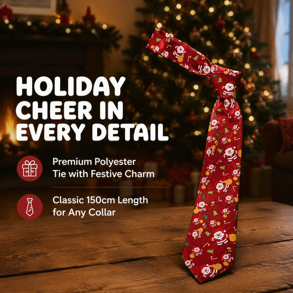 Creative Santa Claus Christmas Necktie Christmas Tree Snowflakes Xmas Shirt Tie Gift Reindeer Man Necktie Christmas