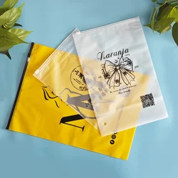 100 PCS Eco-Friendly Custom Frosted Sealed Zipper Lock Bags for Clothes Shirts Blanket Packaging Small Business Logo Printing