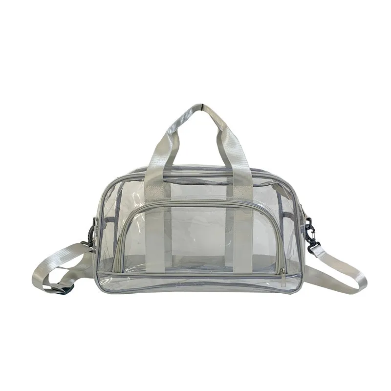 Simple Solid Color Transparent Travel Bag Large Capacity Transparent Pvc Travel Bag Fitness Storage Beach Bag