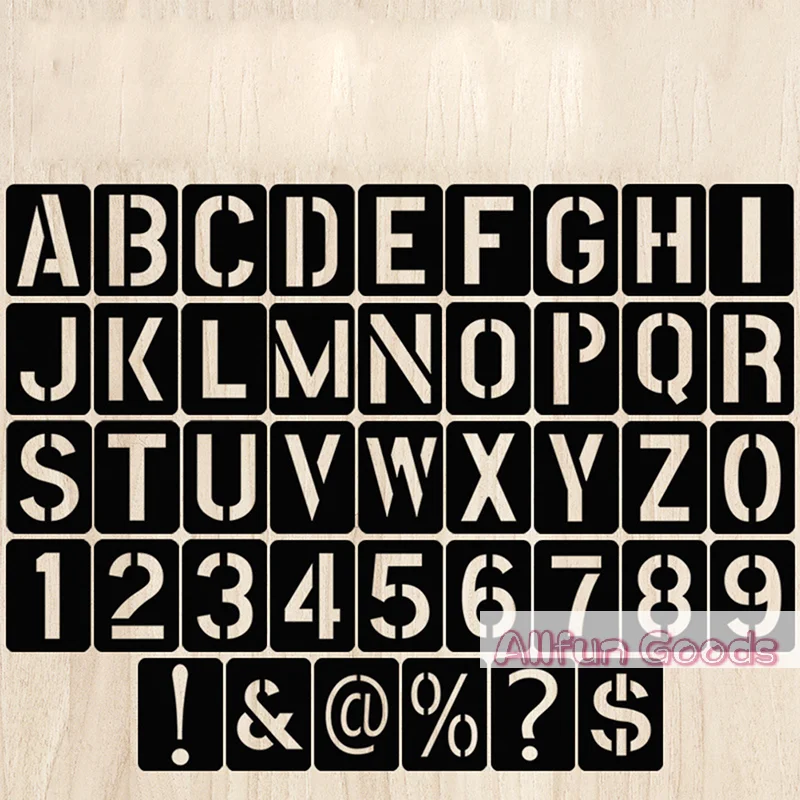 [TG835]42PCS Letter Number Symbol Craft Hollow Stencil Stamping Embossing Template