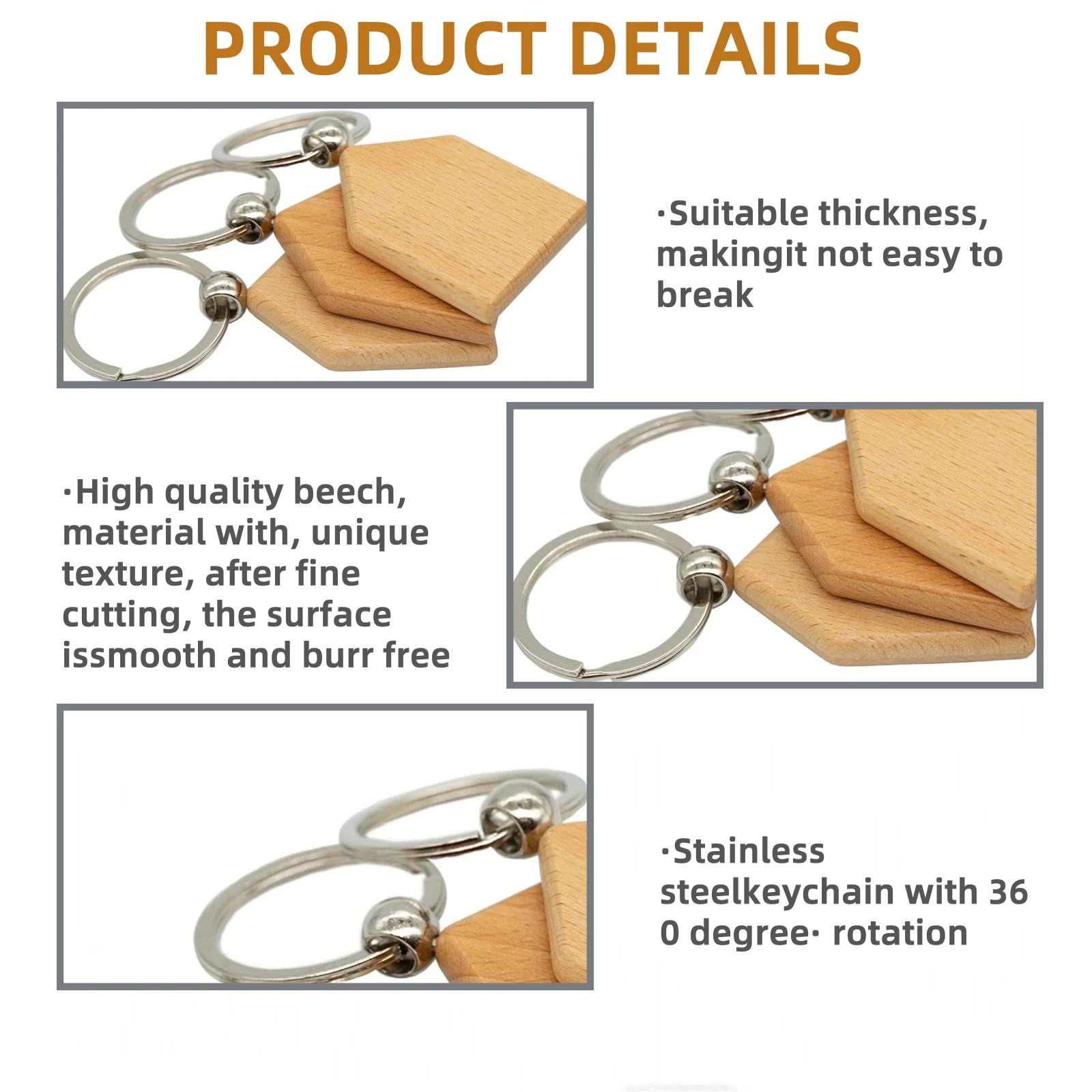 NEJE 30pcs Wooden Keychain House Modeling Blank Key Chain Laser Engrave Machine Engraving Material DIY Creating Wooden Key Tags