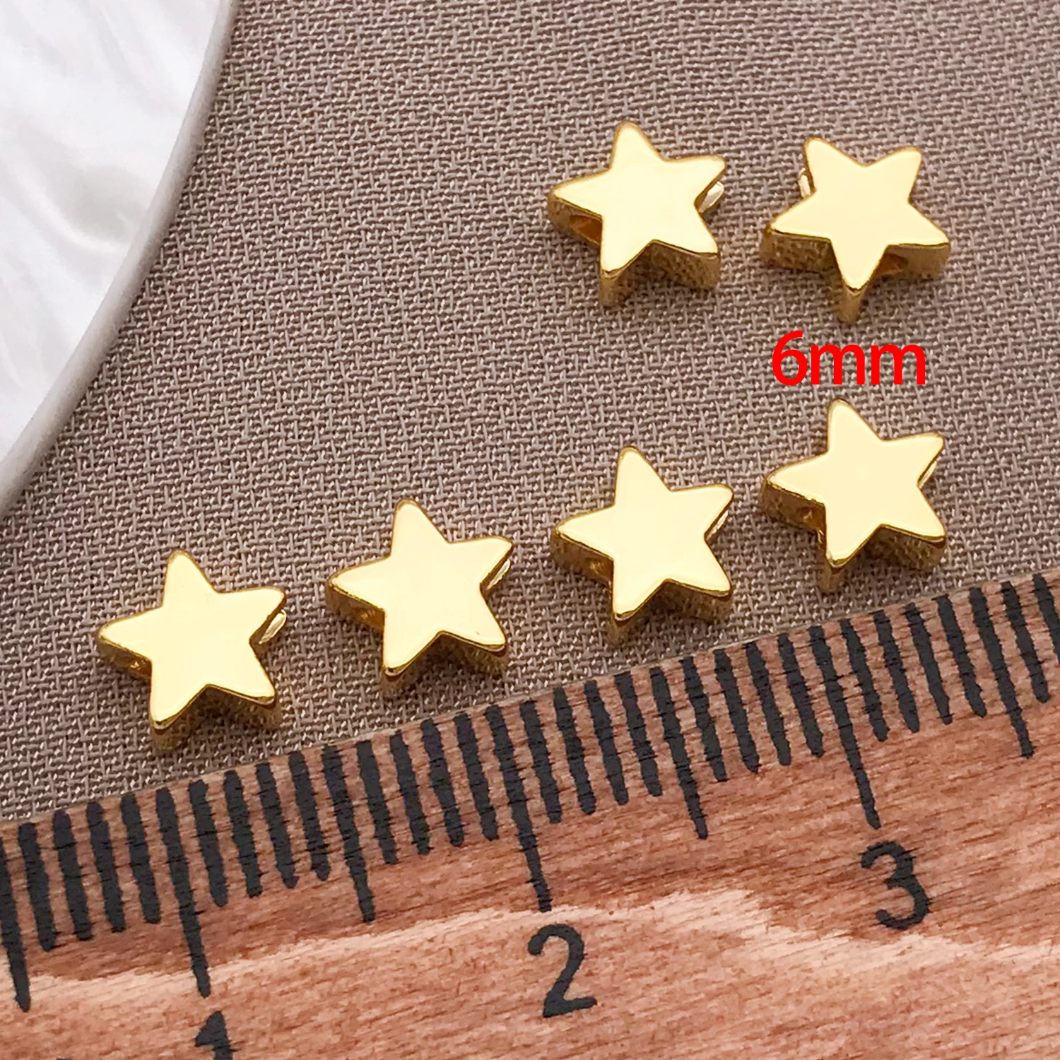 Different Styles of 10pcs 18K Copper Plated Real Golden Thick Silvery White Golden Spacer Beads, DIY Jewelry Making Accessories image 4