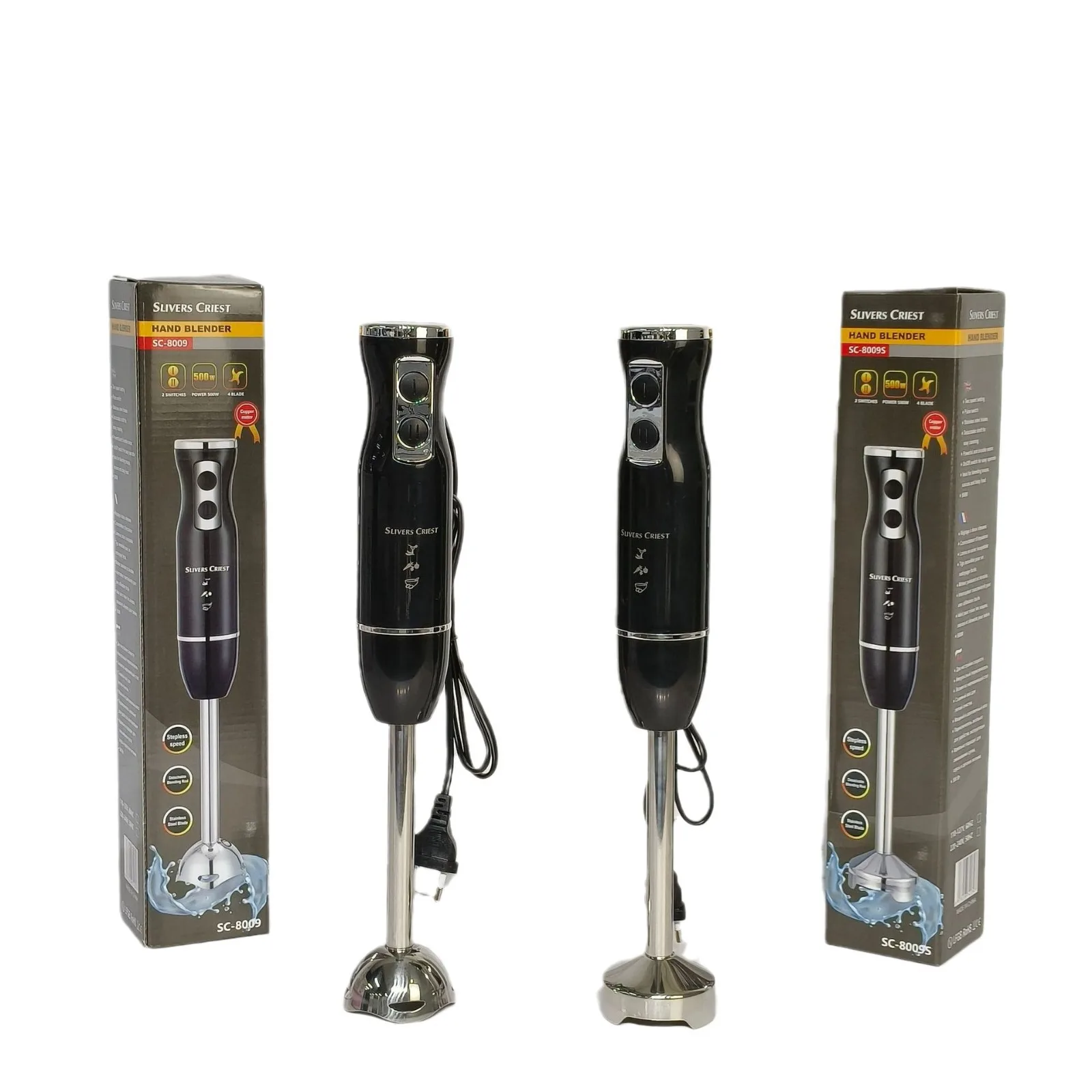Wholesale Multifunctional Variable Two Speeds Mixer High Speed Electric Immersion Blender Stick Stainless Steel Hand Blender Set