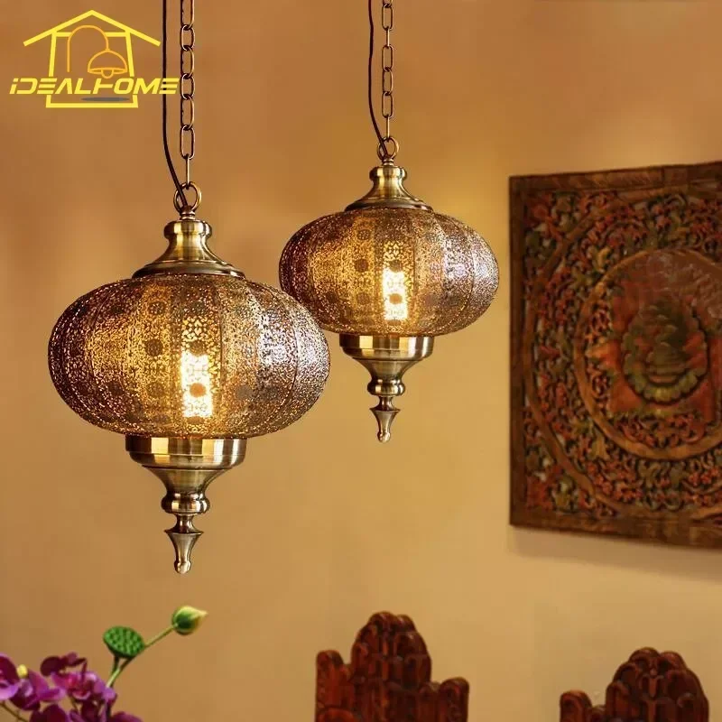 Southeast Asia Vintage Exotic Pendant Lights Designer Industrial Moroccan Birdcage Ceiling Hanging Lamp Living Room Decor Home