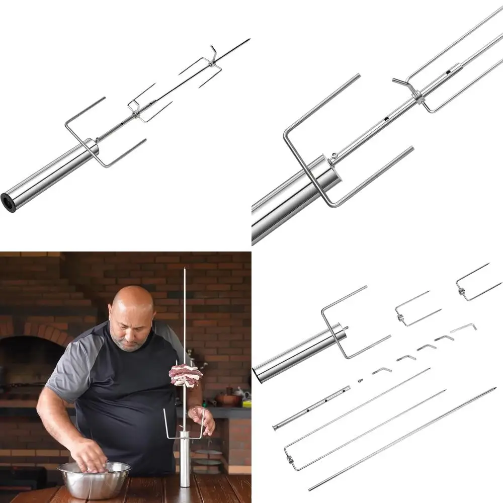 

Portable Cordless Rotisserie Kit for Electric Grills, Adjustable, Battery-Powered, Ideal for Outdoor BBQ and Cooking