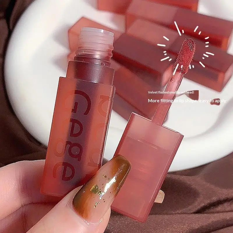 1Pc Gege Bear 3g Velvet Lip Glaze Soft Mist Matte Autumn Winter Beauty Long-Lasting Non-Fading Lipstick for Cosmetic