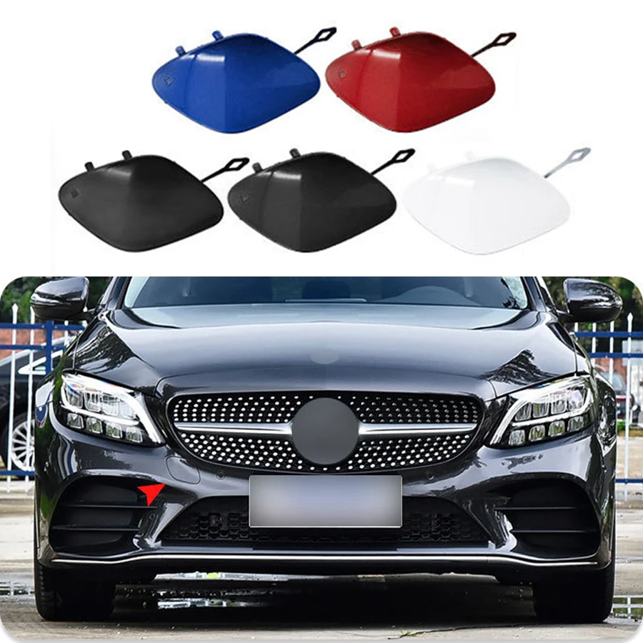 Front Bumper Tow Eye Hook Cap Cover For Mercedes-Benz C-Class W205 Sedan 2019-2021 2058856402 Black White Blue Red