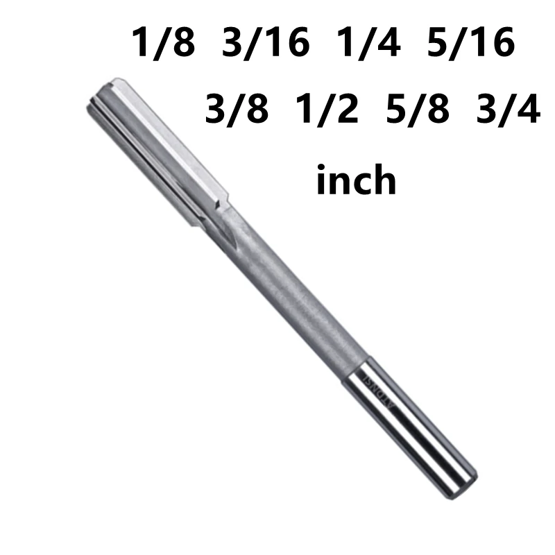 HSS Machine Reamer H7 1/8 3/16 1/4 5/16 3/8 1/2 5/8 3/4 inch Straight Shank Chuck Milling Reamer 3.175mm