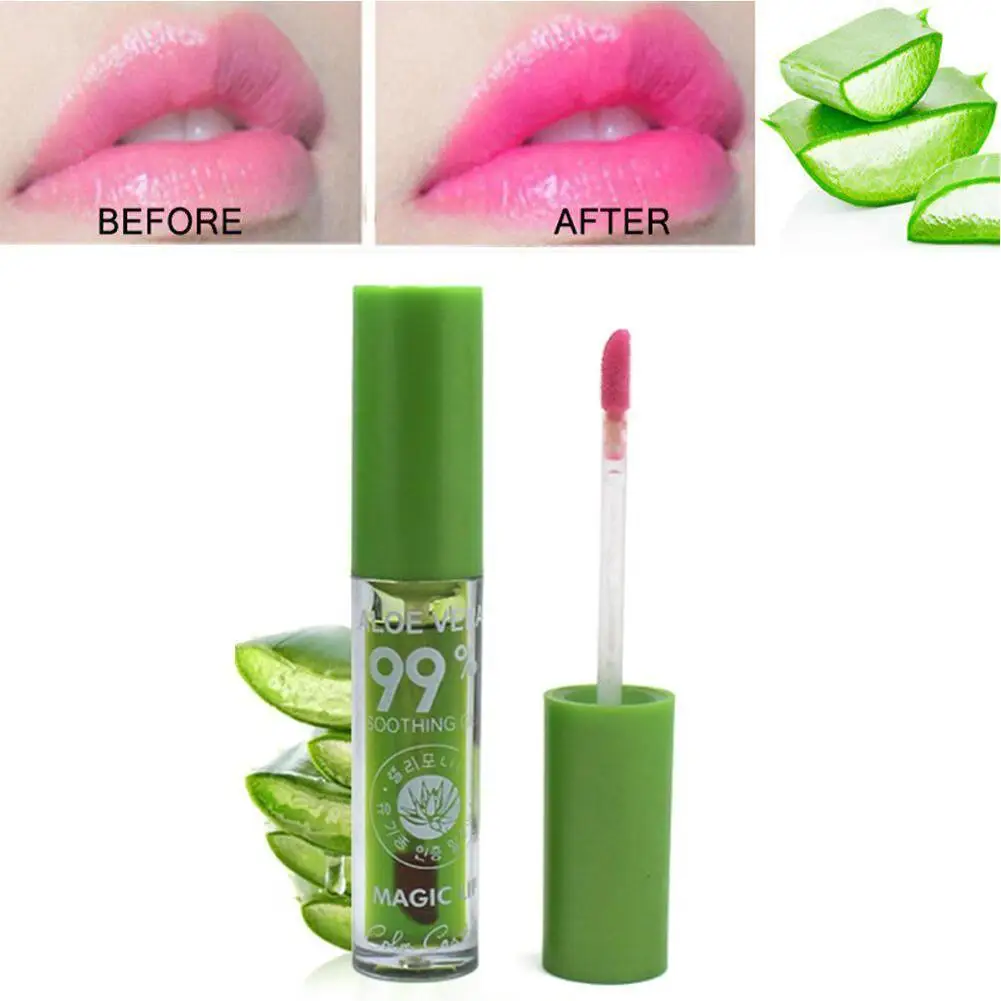 1pcs Aloe Vera Lipstick Color Changing Lip Balm Lasting Moisturizing Moisturizing Waterproof Temperature Change Lip Balm