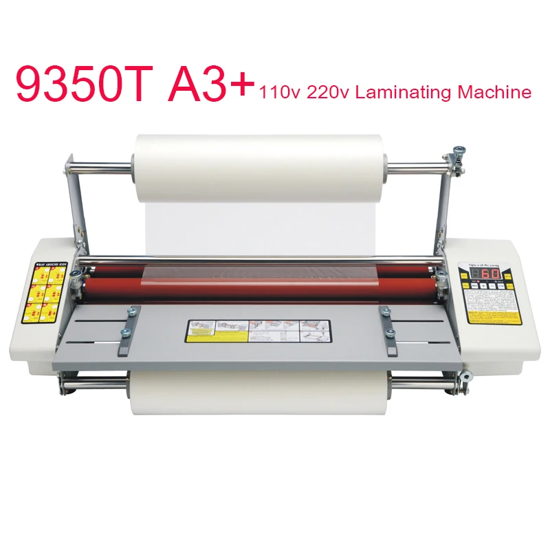 

A3+/33.5cm Paper Laminating Machine 9350T English Version Cold Hot Laminator Film Photo Laminater