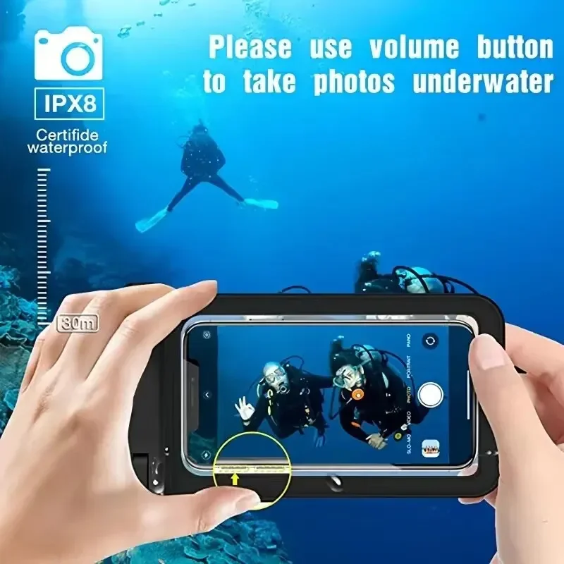 Floating Airbag Waterproof Swimming Bag Phone Case & Strap For iPhone 11 12 13 14 15 Pro Max Samsung S23 S22 Xiaomi Huawei Cover