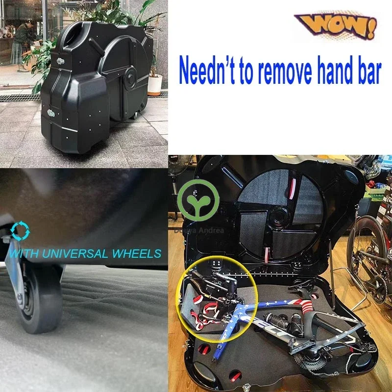 Hard  Bike Box  Bicycle Travel  Case Suitable for triathlon bicycle suitcase without removing handle