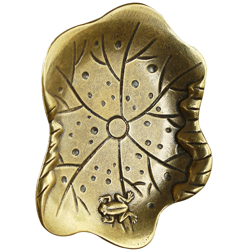 Vintage Leaf Jewelry Dish Premium Metal Trinket Tray For Ring Bracelet Display Home Office Decor Table Ornament view 2